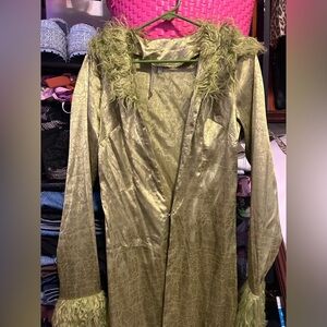 HALFHEART That’s True Love Green Satin Coat